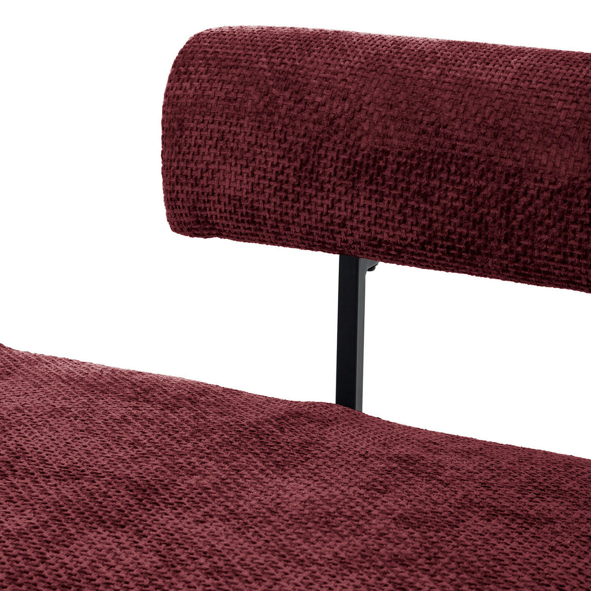 SCHLAFSOFA - Chenille - Beere/Schwarz, Textil/Metall (181/70/75cm) - home24