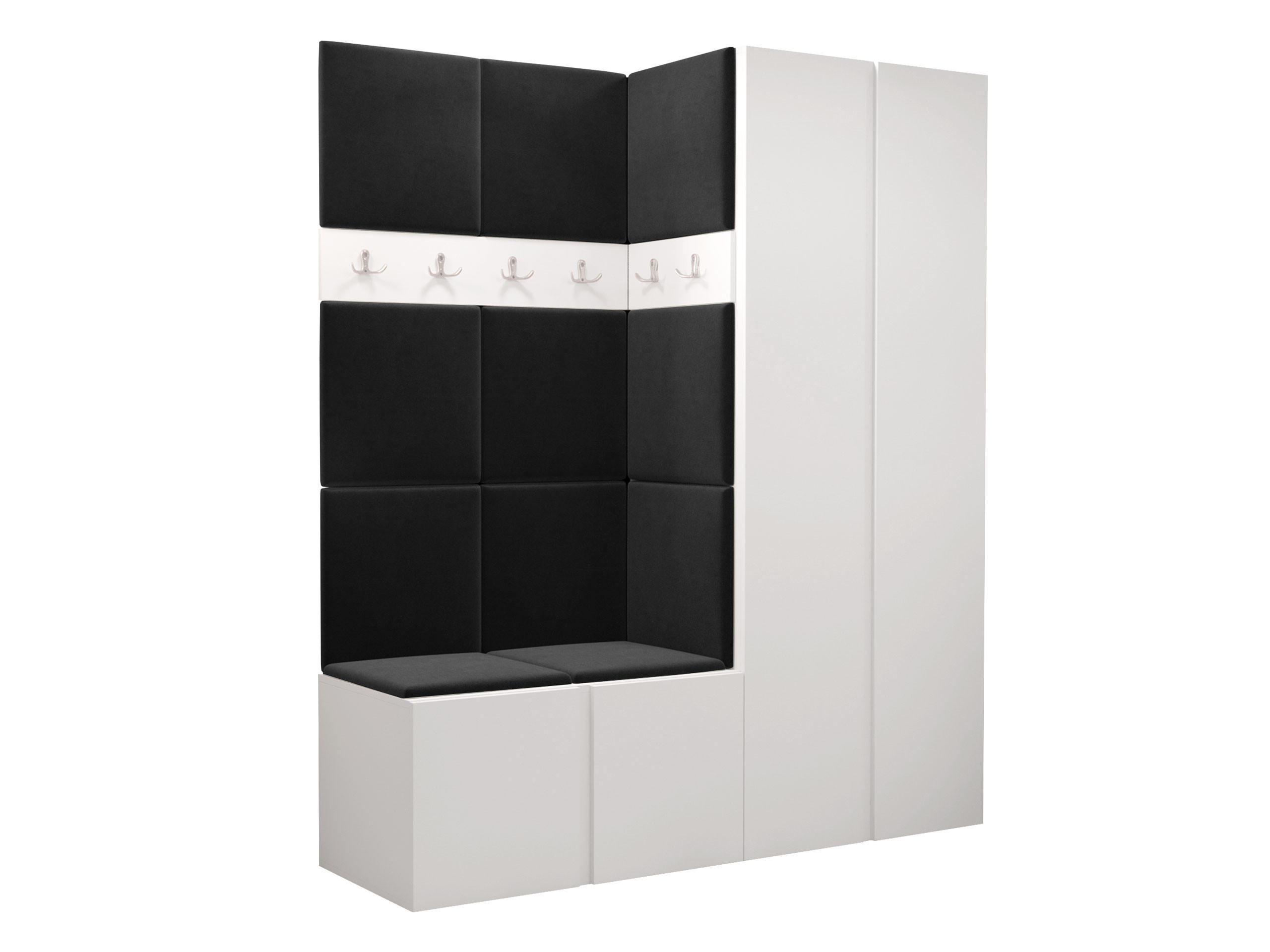 GARDEROBEN-SET Orion III - Anthrazit/Weiß, Holzwerkstoff/Kunststoff (158/186/46cm) - MIRJAN24
