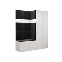 GARDEROBEN-SET Orion III - Anthrazit/Weiß, Holzwerkstoff/Kunststoff (158/186/46cm) - MIRJAN24