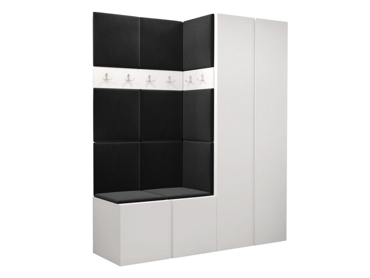 GARDEROBEN-SET Orion III - Anthrazit/Weiß, Holzwerkstoff/Kunststoff (158/186/46cm) - MIRJAN24