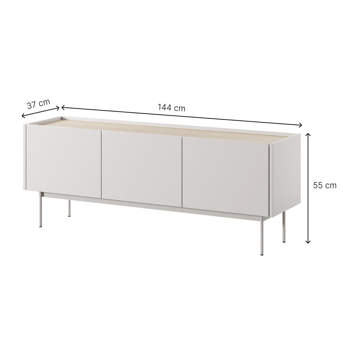 TV-SCHRANK Croma 144x55x37 cm - Lowboard mit Stauraum - Tv Ständer aus Laminierter Spanplatte - Keramik Rot Farbe - Rot, Holzwerkstoff (168/52/39cm) - Chilly