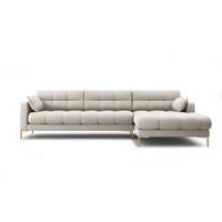 ECKSOFA rechts Mamaia aus strukturiertem Stoff beige 5 Sitzplätze - Beige, Textil (185/293cm) - Micadoni