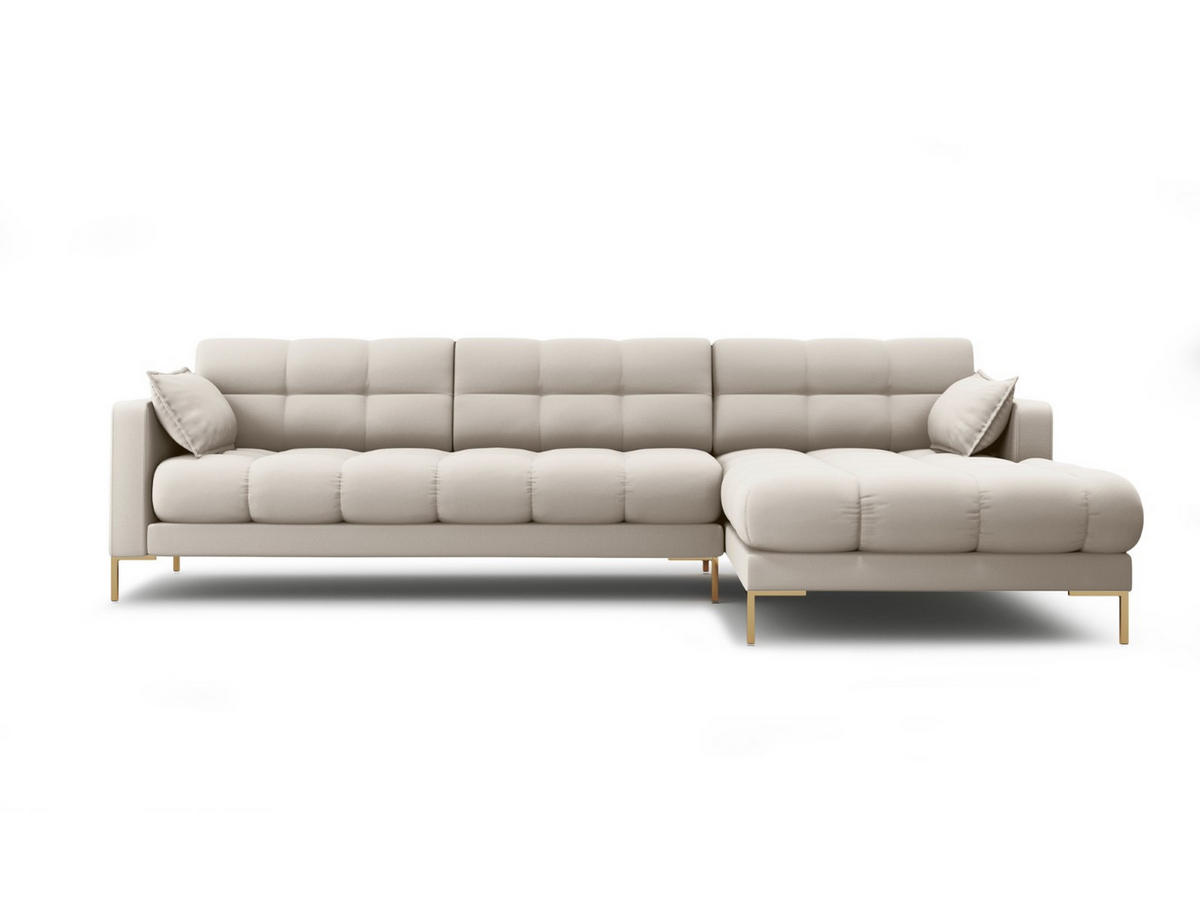 ECKSOFA rechts Mamaia aus strukturiertem Stoff beige 5 Sitzplätze - Beige, Textil (185/293cm) - Micadoni