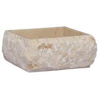 WASCHBECKEN Creme 30/30/13 Cm Marmor - Creme, Stein (30/13/30cm) - vidaXL
