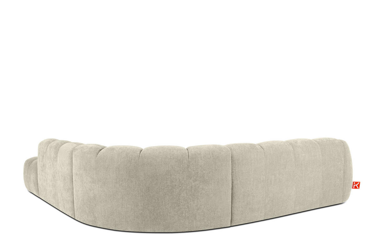 ECKSOFA RECHTS FLAVA, Ecru - Ecru, Holz/Holzwerkstoff (310/314cm) - KONSIMO®