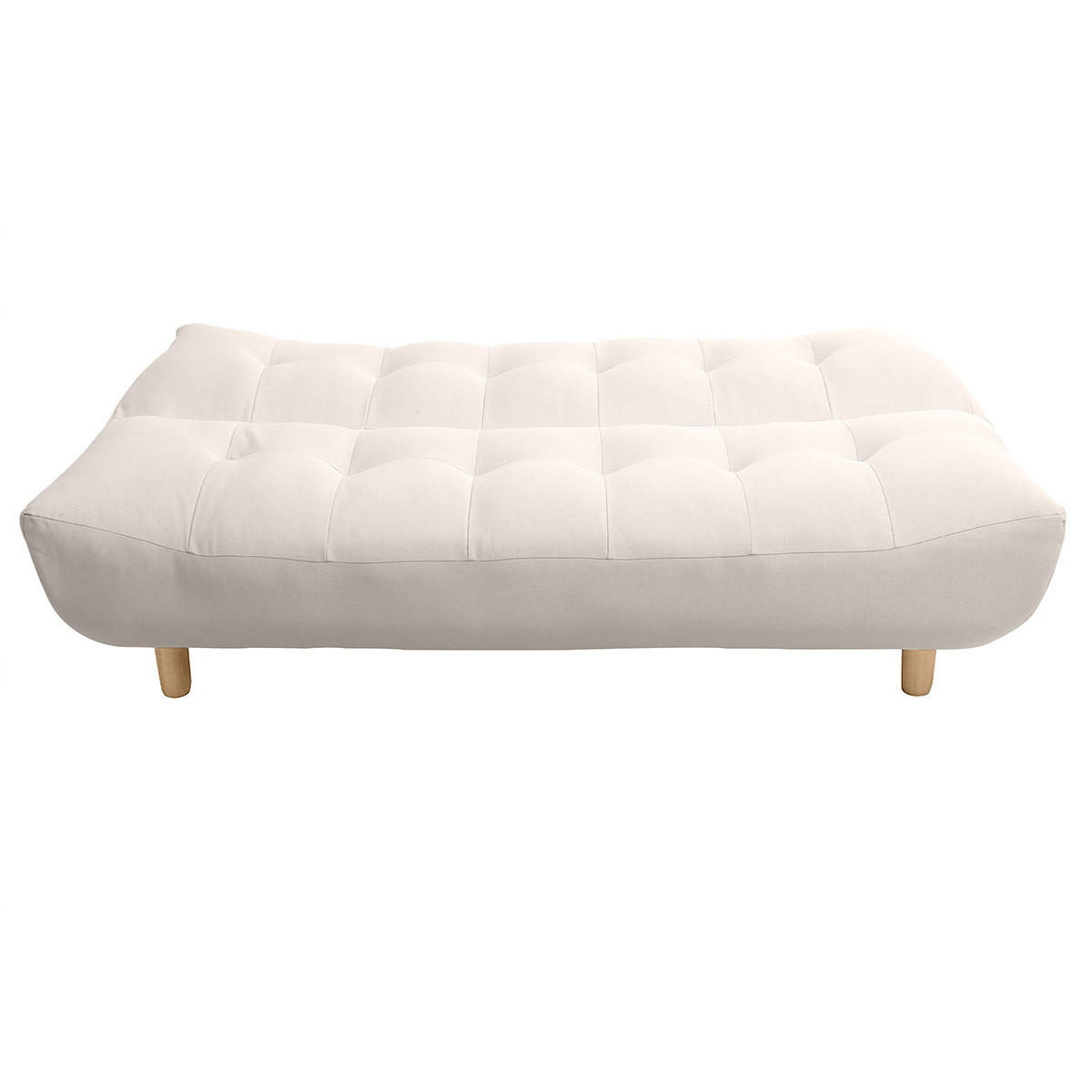 SCHLAFSOFA skandinavisch Beige Eiche YUMI - Beige, Textil (102/89/189cm) - Miliboo