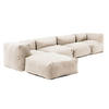 GARTENSOFA mit 5 Sitzplätzen, Sandfarbe - Beige, Textil (85/65/340cm) - Oviala