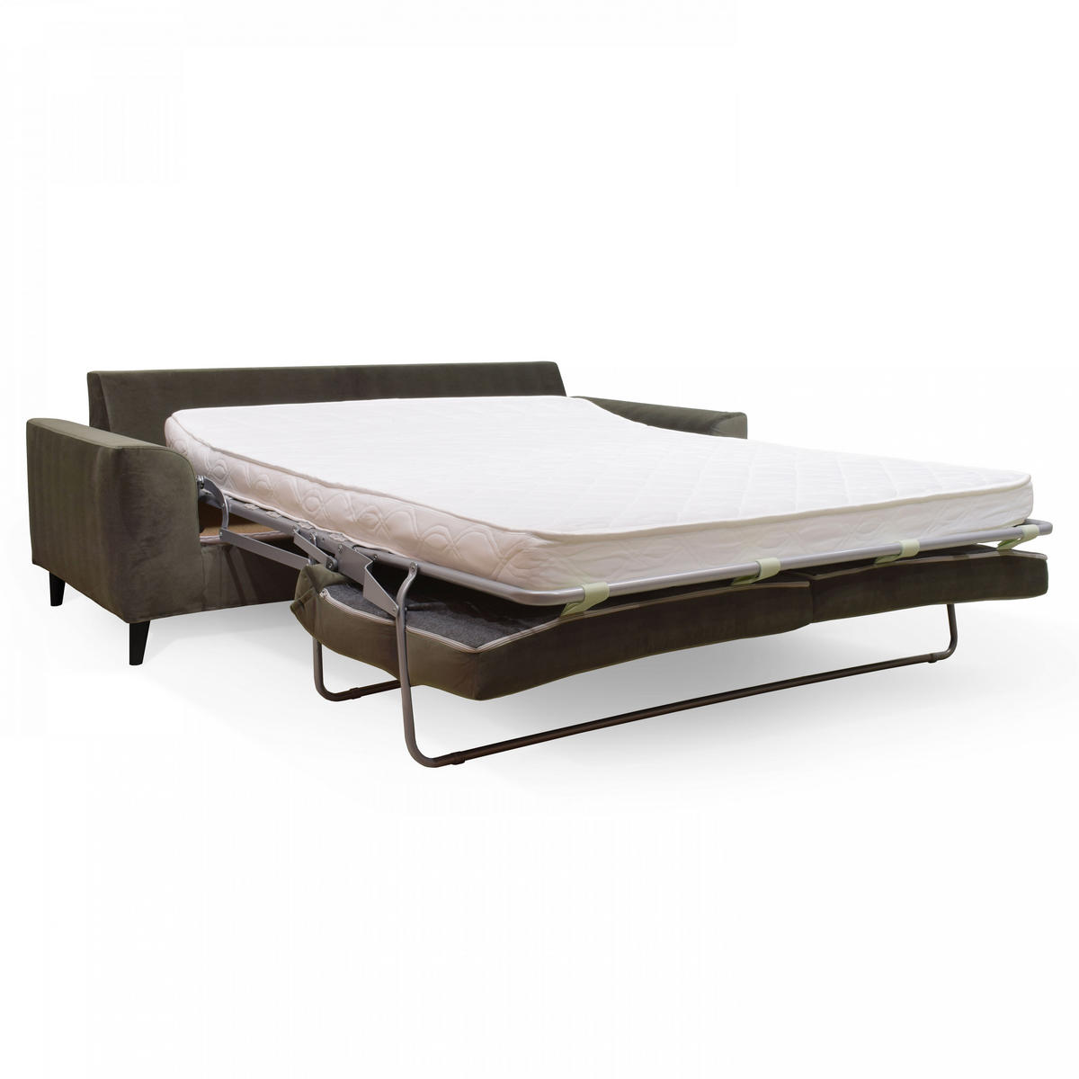 3-SITZER-SCHLAFSOFA, Stoff, Grün - Grün, Textil (97/88/205cm) - Oviala
