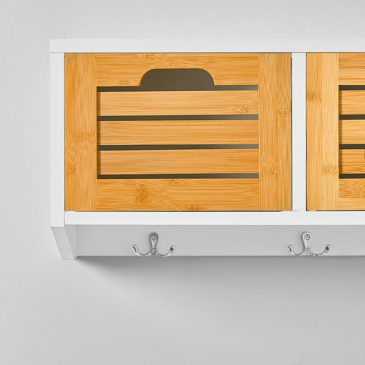 WANDGARDEROBE Weiß-Natur - Weiß/Naturfarben, Holzwerkstoff (80/25/20cm) - SoBuy