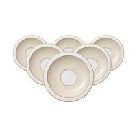 FRÜHSTÜCKSUNTERTASSEN Ivoire weiß-gold ø 18,5 cm 6er Set - Goldfarben/Weiß, Keramik (18.5cm) - Villeroy & Boch