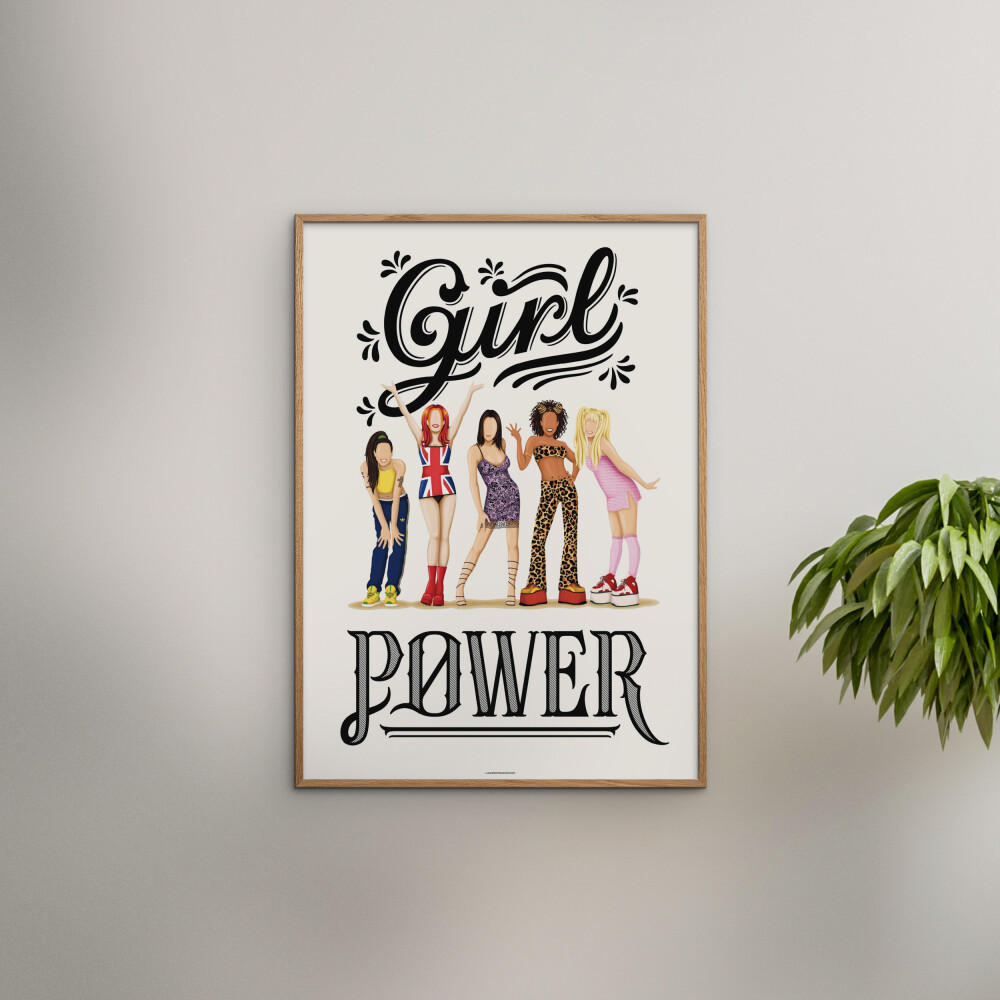 POSTER mit Rahmen Nour Tohme - Girl Power - Eichefarben/Multicolor, Holz/Papier (70/100cm) - Poster&Frame