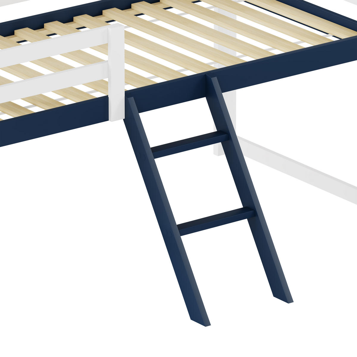 HOCHBETT 90/200 cm Weiß + Marineblau - Blau/Weiß, Holz