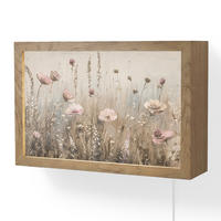 NÁSTĚNNÁ LAMPA Květiny - růžová - moderní - béžová 30x20 cm - starorůžová, kompozitní dřevo (30/20/8cm) - OnlyWow