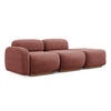 3-SITZER SOFA Rechts Chenille Stoff Pink - Pink/Hellrosa, Holz/Textil (258/73/95cm) - Makamii