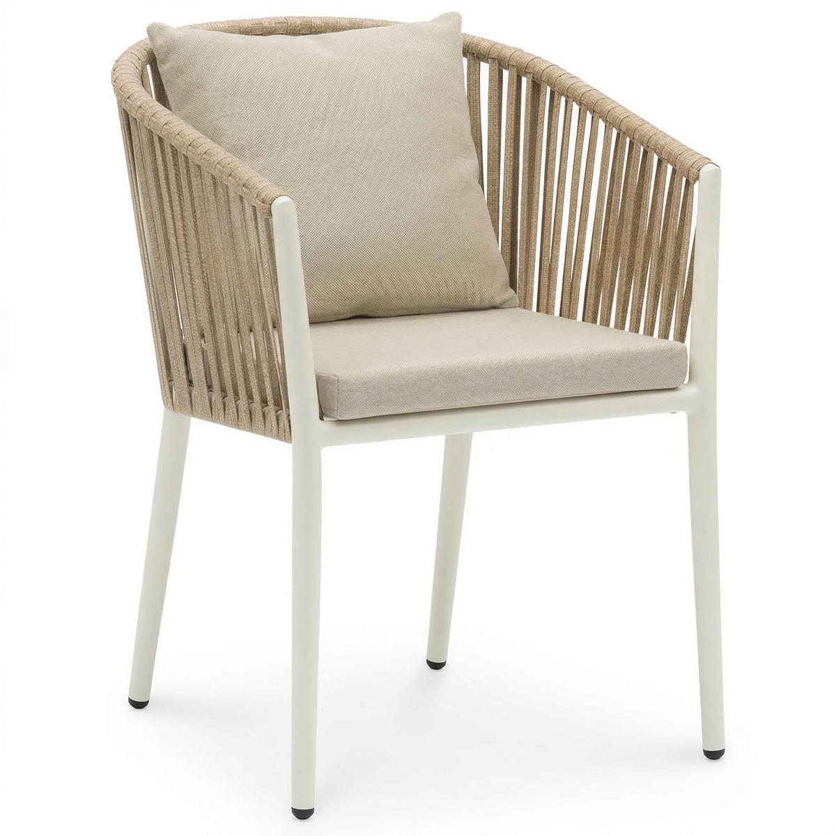 GARTENMÖBEL SET ISOLA 7er Set beige, weiß - Beige, Metall - IDIMEX