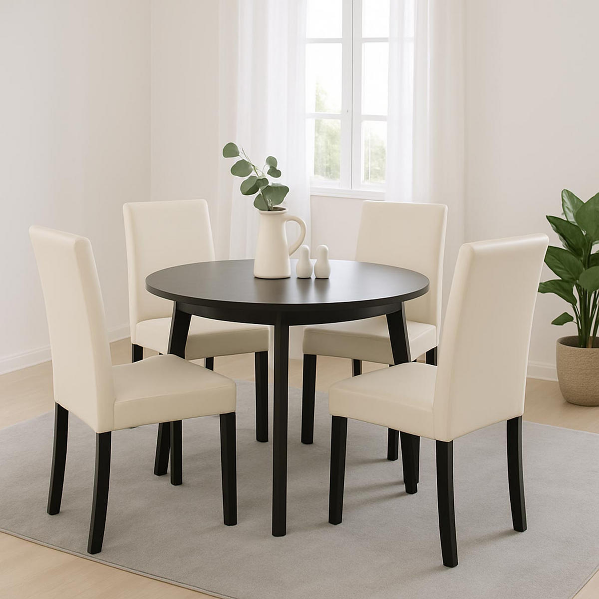 ESSZIMMERSTUHL Weiß, Dunkelbraun 4er-Set - Dunkelbraun/Weiß, Textil (43/90/56cm) - MCW