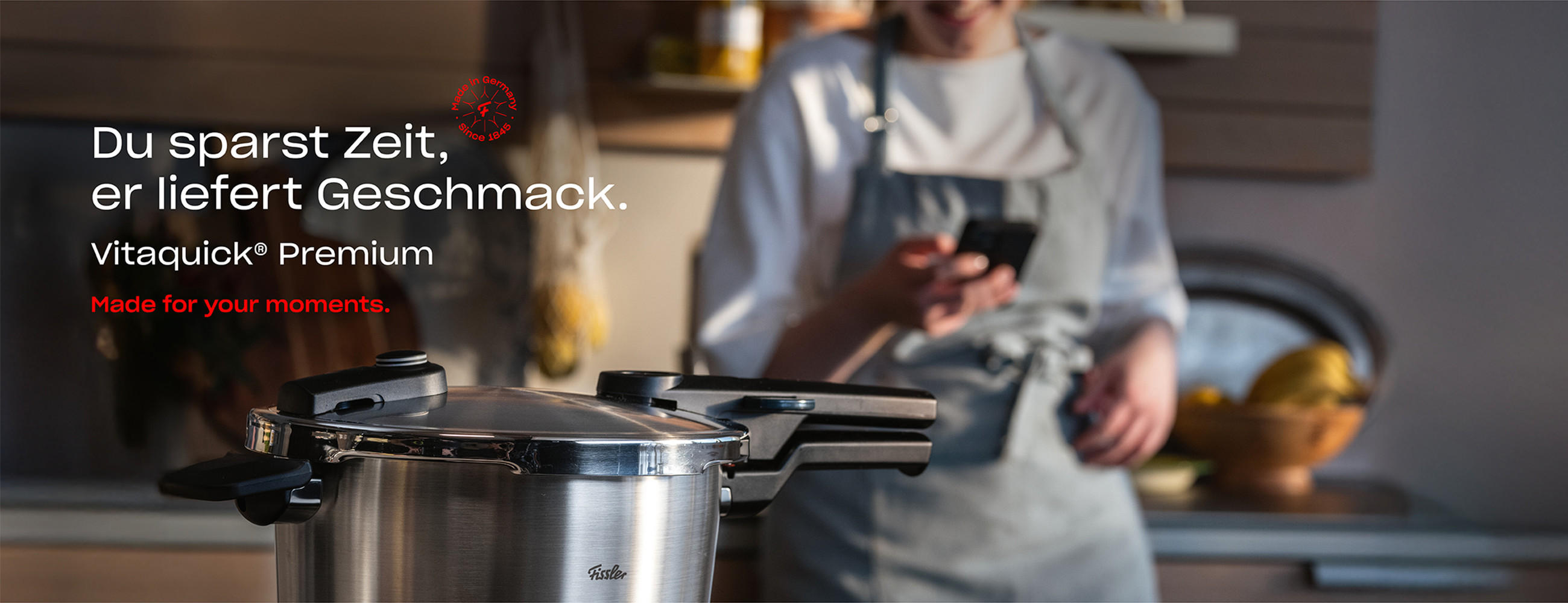 Du sparst Zeit, er liefert Geschmack. Vitaquick® Premium. Made for your moments.