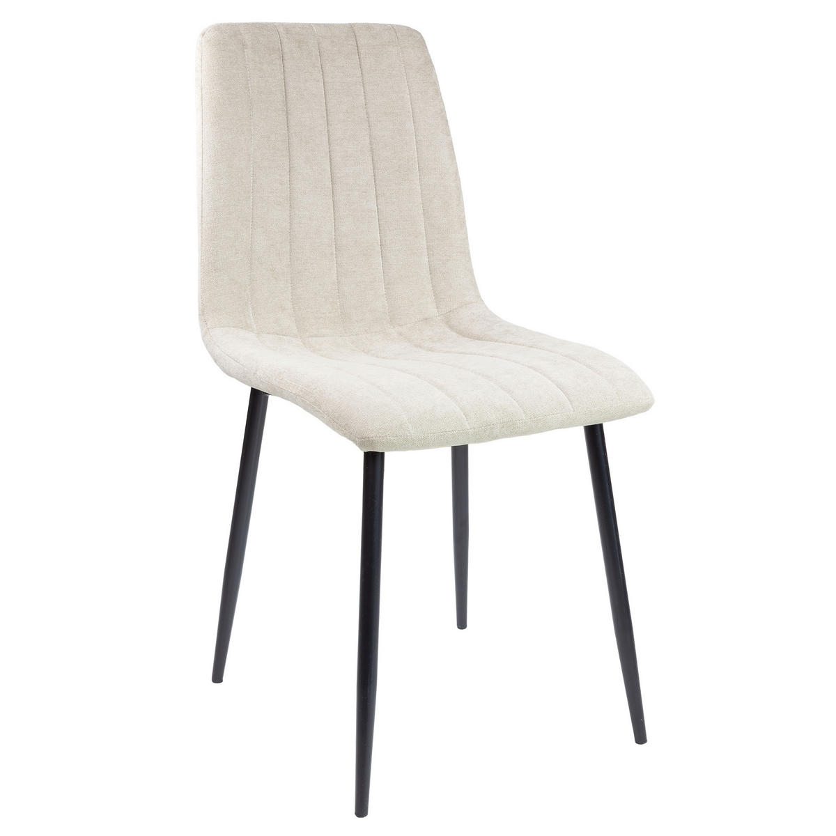 STUHL GARDA Stoffbezug Metallbeine 4er Set Beige - Beige, Textil/Metall (45/90/44cm) - Albatros