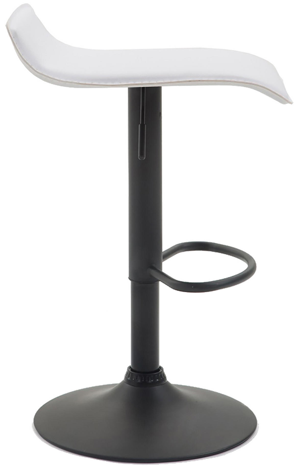 BARHOCKER 2er Set Dynasty Kunstleder schwarz weiß - Chromfarben/Weiß, Kunststoff/Metall (36/84/39cm) - TPFLiving