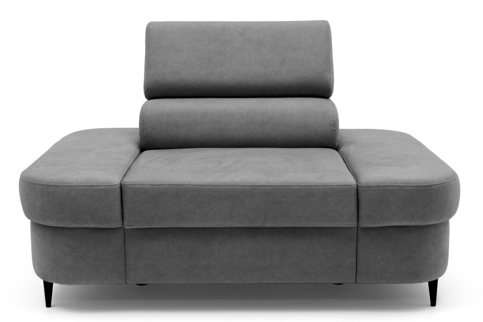 SESSEL PRIAM mit verstellbare Kopfstütze Velours Dunkelgrau - Dunkelgrau/Schwarz, Holz/Textil (145/97/105cm) - Muffo