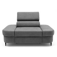 SESSEL PRIAM mit verstellbare Kopfstütze Velours Dunkelgrau - Dunkelgrau/Schwarz, Holz/Textil (145/97/105cm) - Muffo