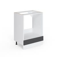 UNTERSCHRANK R-Line Anthrazit Hochglanz 60 cm mit Großnische, ohne AP - Anthrazit/Weiß, Holzwerkstoff (60/81.6/46cm) - Vicco