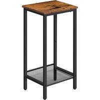 BEISTELLTISCH mit Netzablage 38 x 28 x 73,5 cm Industrie-Design Dunkelbraun - Multicolor, Metall (28/38/73.5cm)