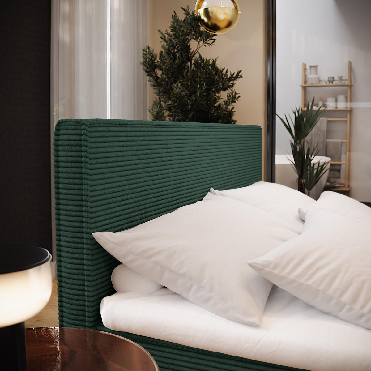 BOXBETT PELLIO 160x200 cm mit Matratze und Topper - Grün - Grün, Holz (160/200cm) - MASSENO