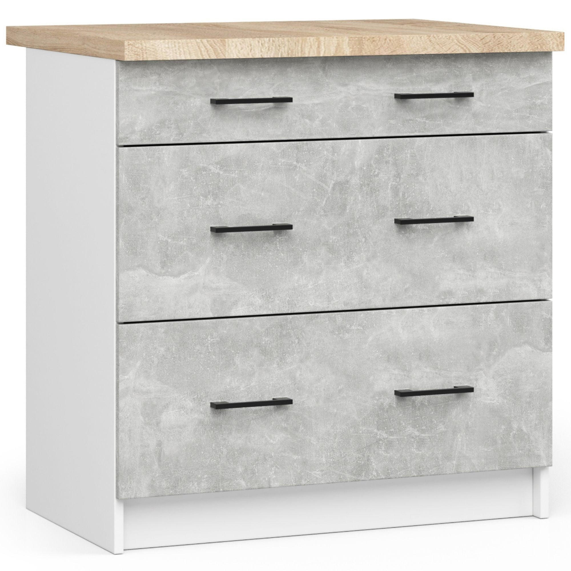 RAUMHIRSCH FURNITURE UNTERSCHRANK Weiß, Hellgrau 80cm × 46cm × 85cm