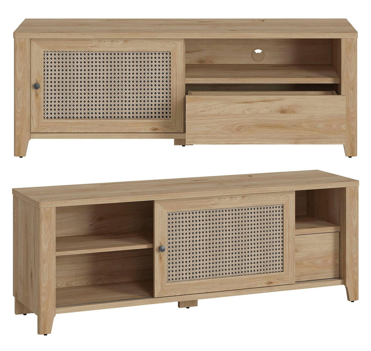 LOWBOARD Cestino Jackson Hickory / Amadeus 157 / 42 / 57cm - Multicolor/Braun, Holz/Holzwerkstoff (157/57/42cm) - Feldmann-Wohnen