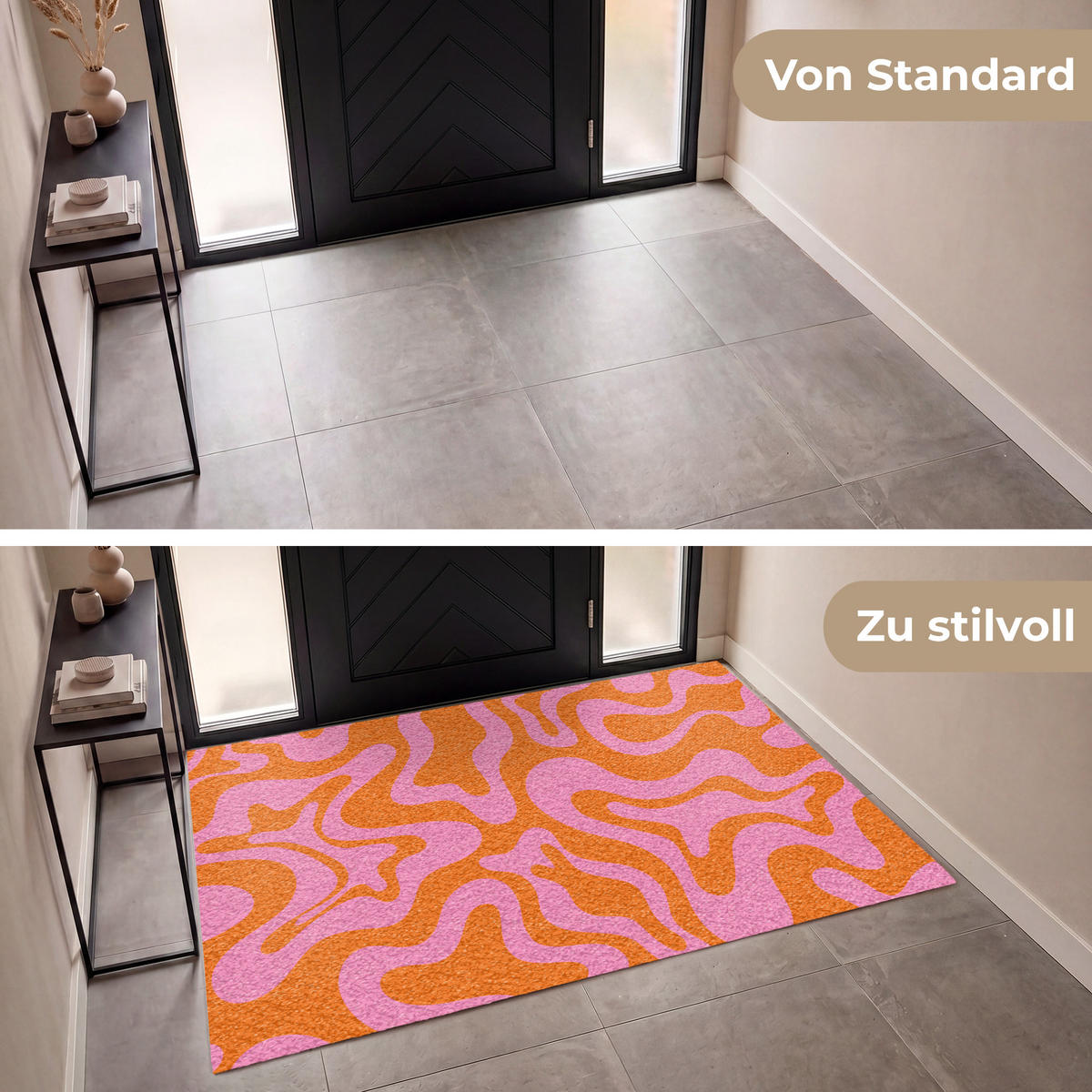 ROHOŽKA Vzor - Ružová - Oranžová - Abstraktné - Moderné 180x120 cm - pink, plast (180/120cm) - MuchoWow