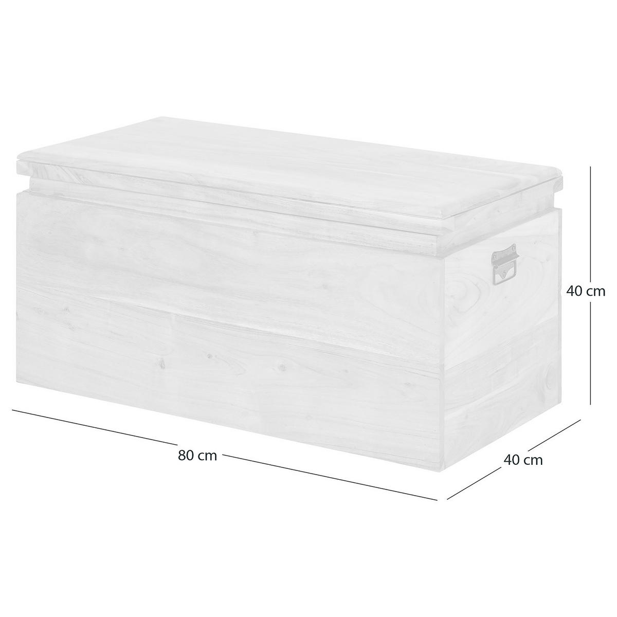 MASSIVER TRUHENTISCH - Akazie Hell - Hellbraun/Akaziefarben, Holz (40/80/40cm) - home24