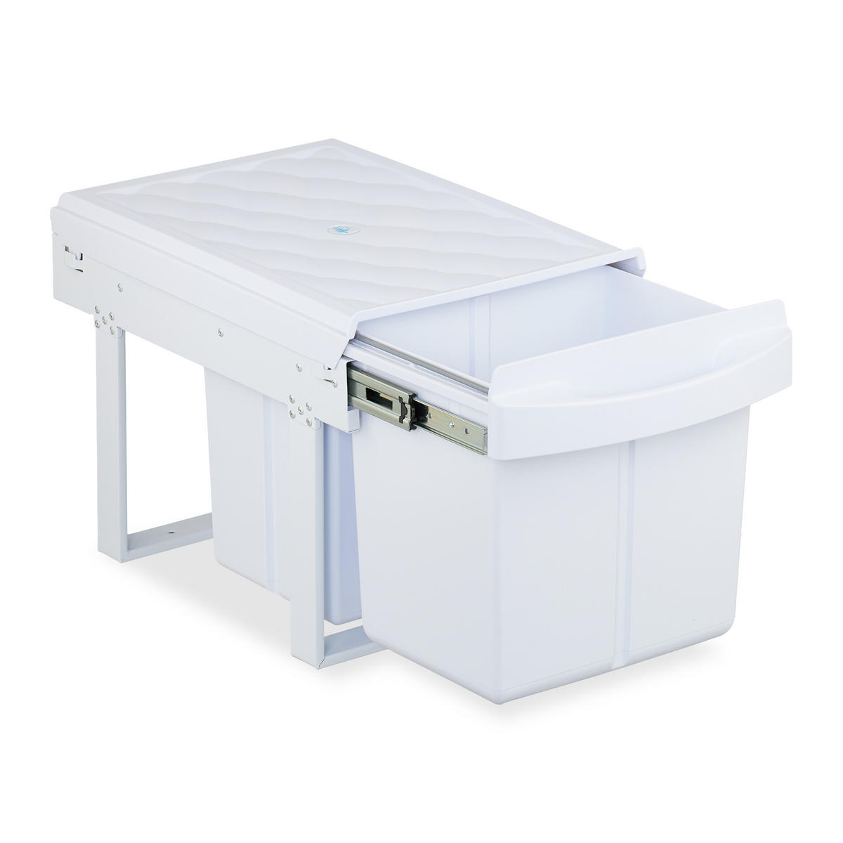 EINBAUMÜLLEIMER - Weiß, Kunststoff/Metall (34/34.6/51.8cm) - Relaxdays