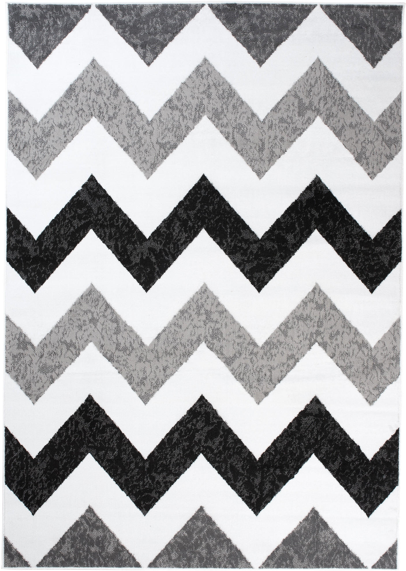 TEPPICH MAYA Grau Zig Zag Streifen 120/170 cm - Grau, Textil (120/170cm) - Tapiso