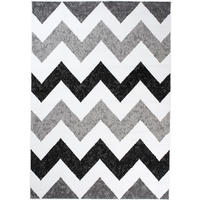 TEPPICH MAYA Grau Zig Zag Streifen 120/170 cm - Grau, Textil (120/170cm) - Tapiso