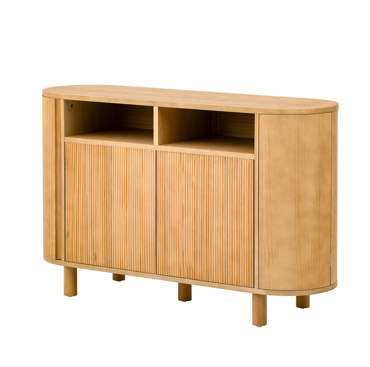 KOMODA z MDF 120x38x77 cm přírodní s nastavitelnými policemi a nožkami, 3D reliéfním čelem - přírodní, kompozitní dřevo (120/77/38cm) - Modfu