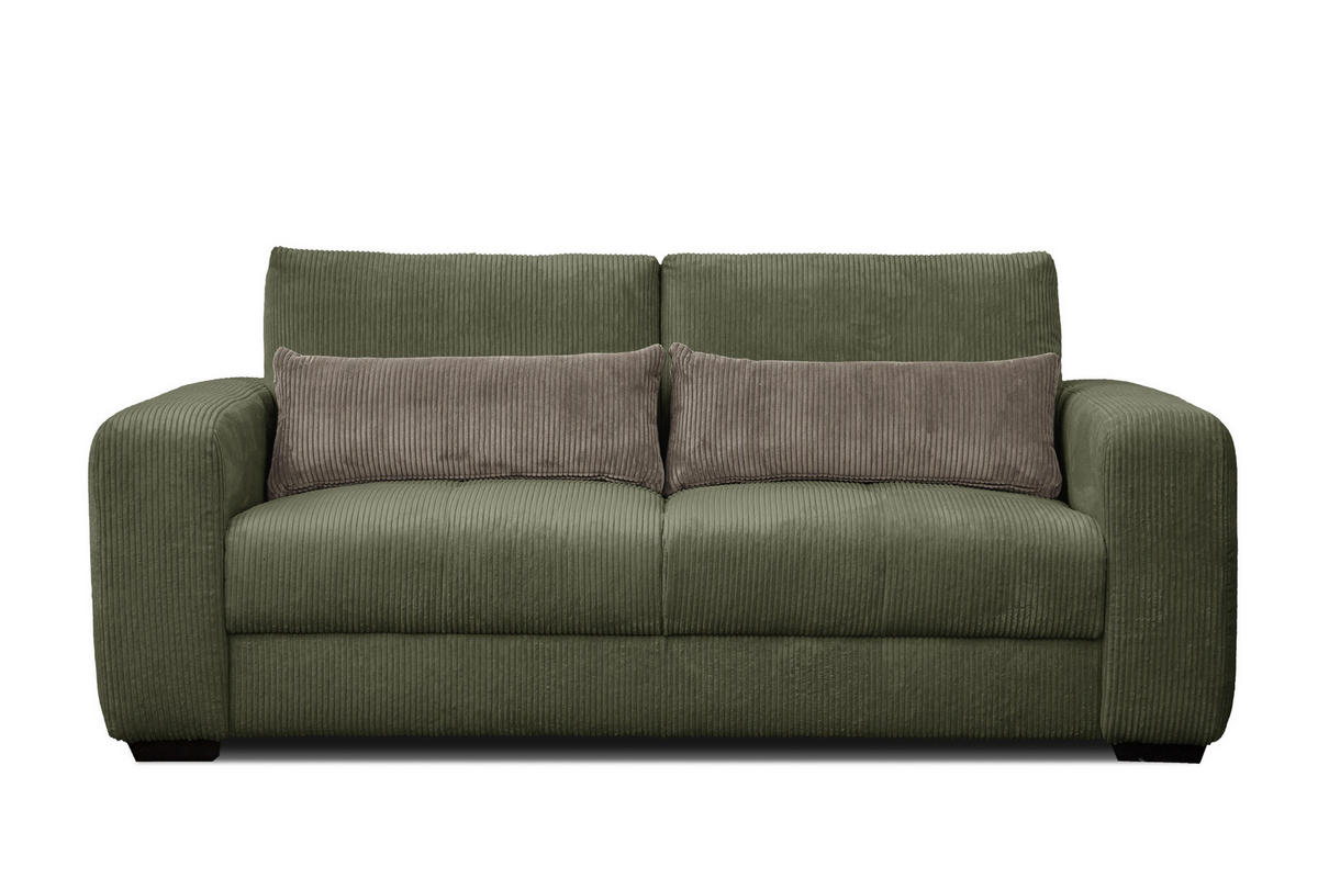 SOFA OLI 3-Sitzer, olivgrün - Olivgrün, Holz/Textil (208/91/108cm) - Courtois Laville
