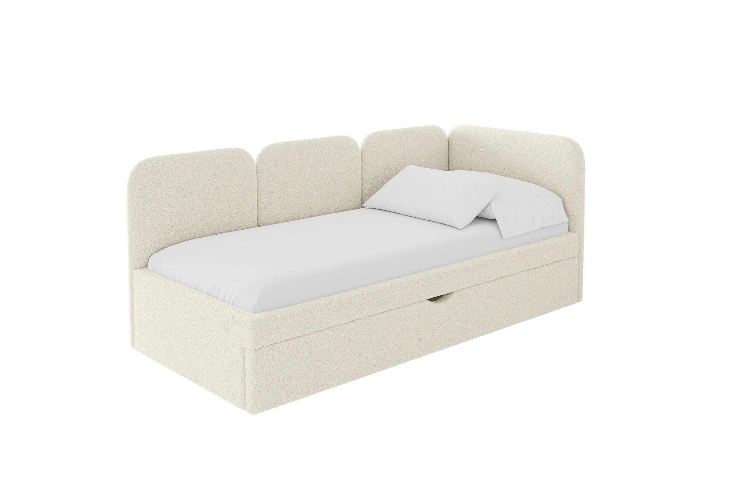 ALTDECOR JEDNOLŮŽKOVÁ POSTEL pro mládež s úložným prostorem, vlevo - ALVY 80x200 béžová