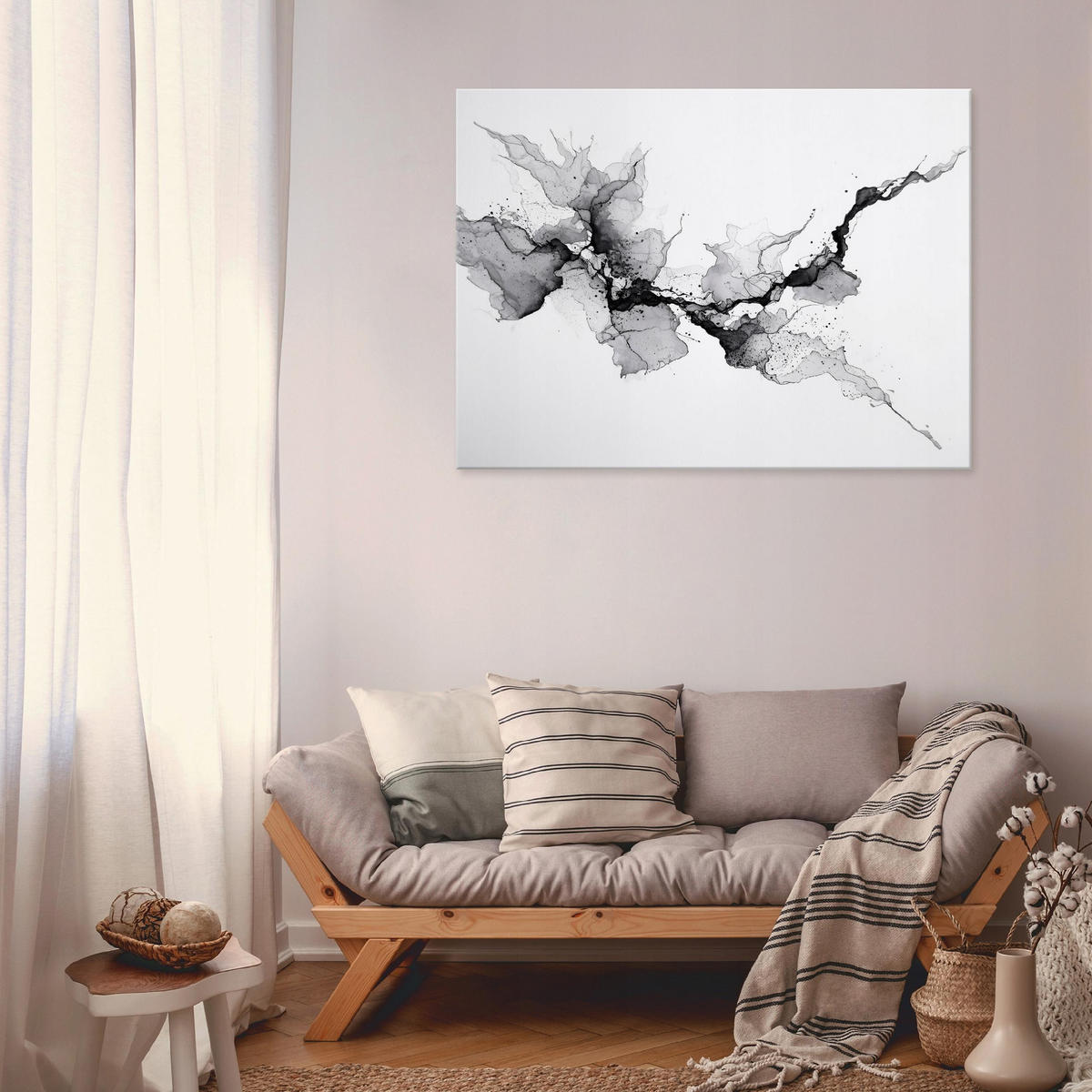 LEINWANDBILD Abstrakt Marmor Grau 100x70 cm - Multicolor, Holzwerkstoff (100/70cm) - Wallarena