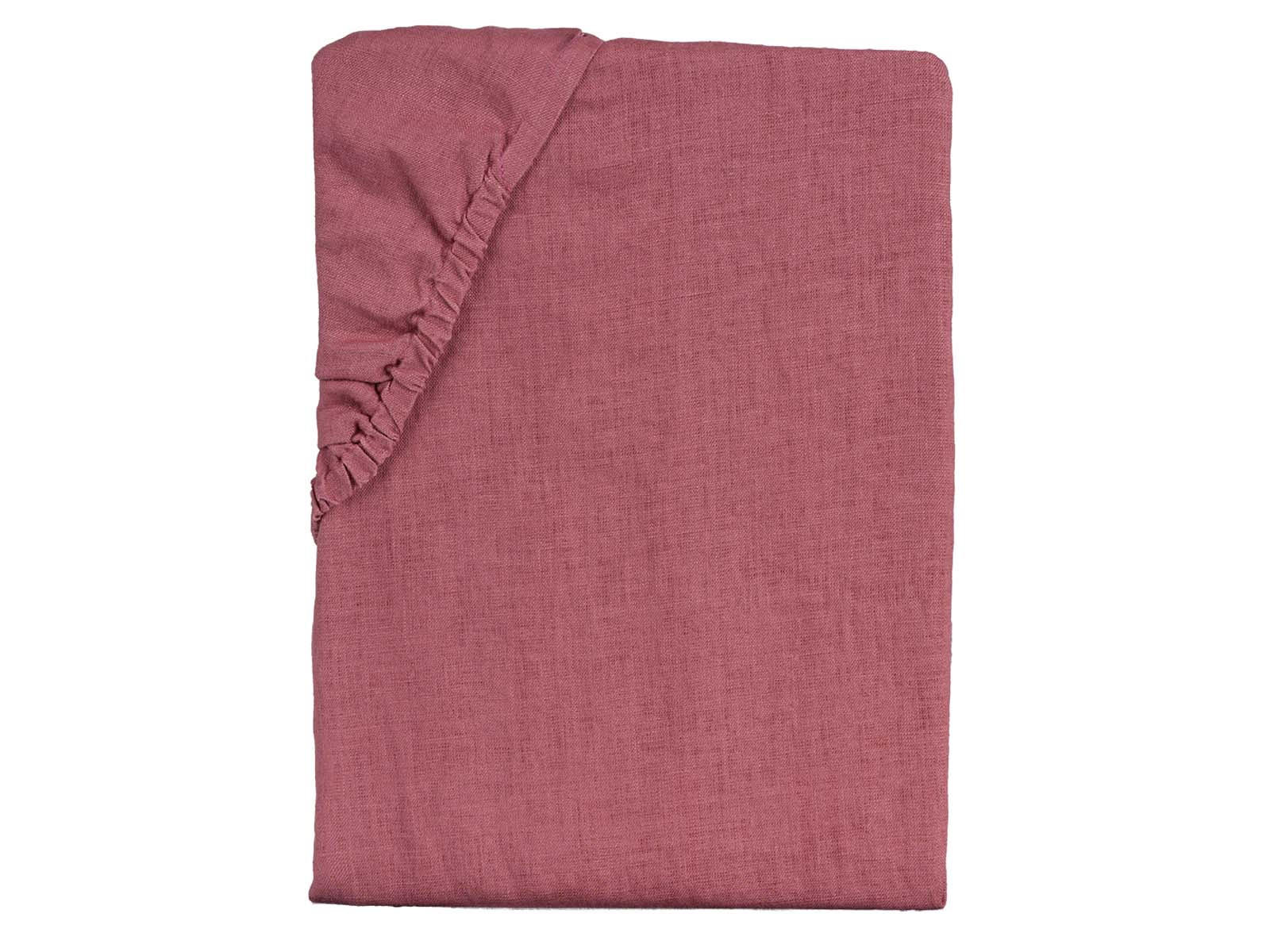 SPANNBETTTUCH reines Leinen rose-de provence 90/200 cm - Altrosa, Naturmaterialien (90/200cm) - beties Heimtextil
