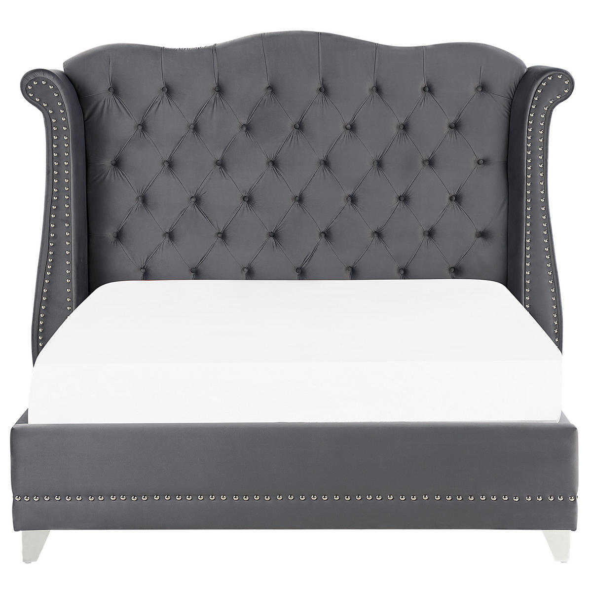POLSTERBETT 160/200 cm Grau Ayette - Grau, Textil (160/200cm) - Beliani