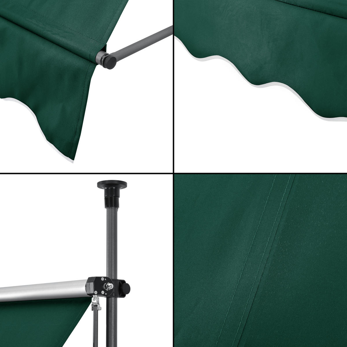 KLEMMMARKISE Stem - Dunkelgrün, Textil/Metall (400/309/120cm) - pro.tec