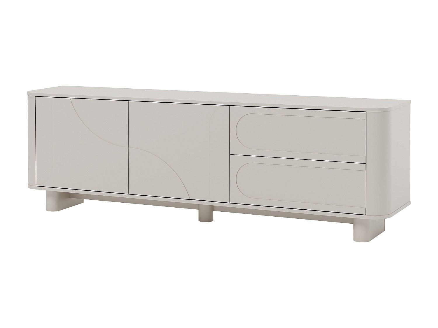 TV-MÖBEL - 2 Türen & 2 Schubladen - Beige - DIGARA - Beige, Holz (190/62/40cm) - Vente-Unique
