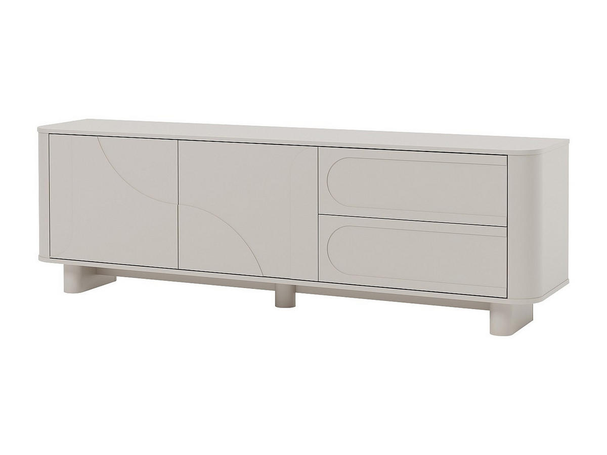 TV-MÖBEL - 2 Türen & 2 Schubladen - Beige - DIGARA - Beige, Holz (190/62/40cm) - Vente-Unique