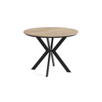 ESSTISCH EVO mit Felge - Schwarz/Sonoma Eiche, Holzwerkstoff/Metall (100/100/76cm) - Meblini