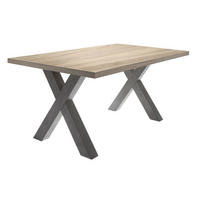 ESSZIMMERTISCH Eike 4 160 x 90 x 75 Esstisch Graphit/Eiche Sägerau - Braun, Holz (160/90/75cm) - 58aufmkessel
