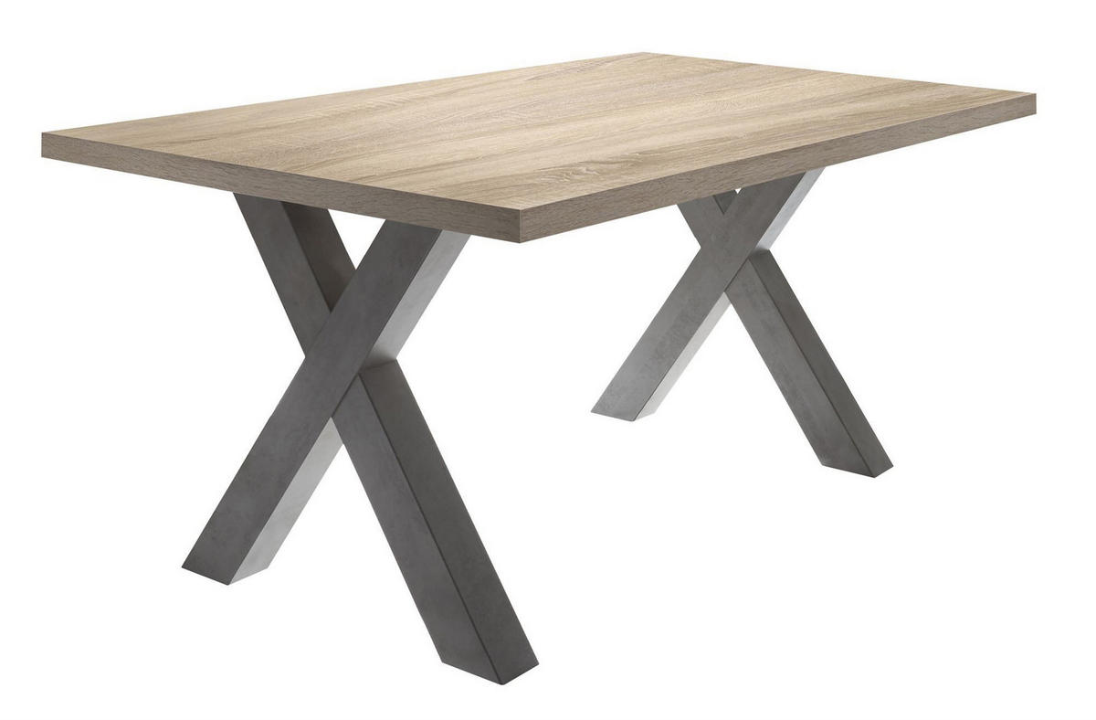 ESSZIMMERTISCH Eike 4 160 x 90 x 75 Esstisch Graphit/Eiche Sägerau - Braun, Holz (160/90/75cm) - 58aufmkessel