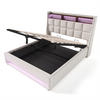 POLSTERBETT 140/200 cm in Linen mit USB - Beige, Holz/Textil (140/200cm) - KOMHTOM