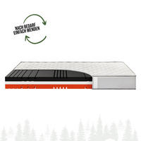 MATRATZE Schwarzwaldmarie Marta, mit 8cm Schaumauflagen, Größe: 100 x 200 cm, Härtegrad: Mittelfest / Fest (H3/H4) - Weiß, Textil (100/200cm) - Schwarzwaldmarie