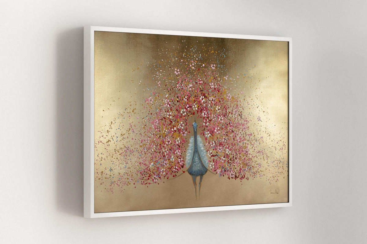 ÖLGEMÄLDE 120/80 cm - Pink/Goldfarben, Holz/Textil (120/80cm) - KUNSTLOFT